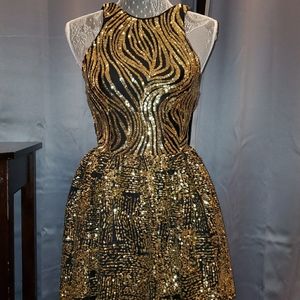 Guess Gold sequin dress small